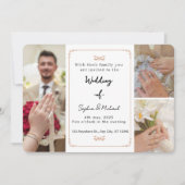 Elegant Photo Collage Modern Wedding Invitation  (Devant)