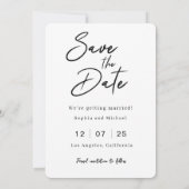 Elegant Photo Collage Save the Date Card (Dos)