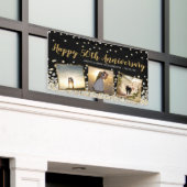 Elegant Photo Collage Silver Gold 50e Jubileum Spandoek (Buitenkant Gebouw)