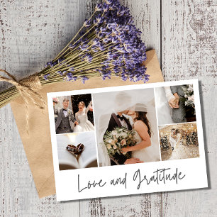 Elegant Photo Collage Wedding Hartelijk dank Bedankkaart