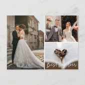 Elegant Photo Collage Wedding Hartelijk dank Briefkaart (Voorkant)