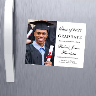 Elegant Photo College Graduation Magnetic Kaart