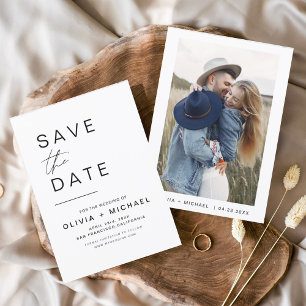 Élégant Photo de Save the Date Minimaliste