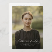 Elegant Photo Funeral Memorial Order Of Service Programma (Voorkant / Achterkant)