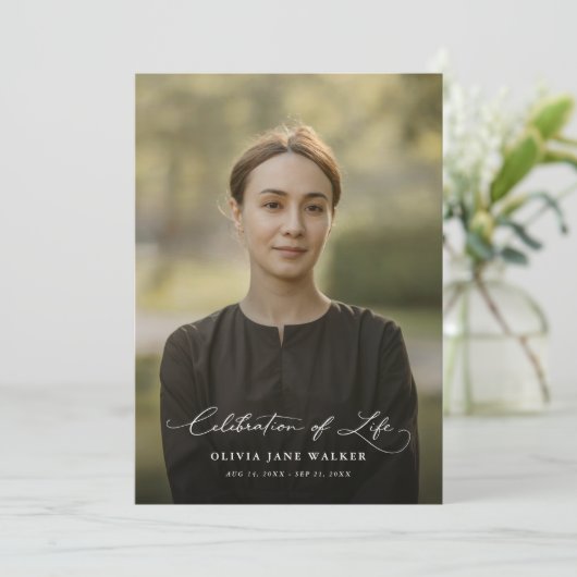 Elegant Photo Funeral Memorial Order Of Service Programma (Staand voorkant)