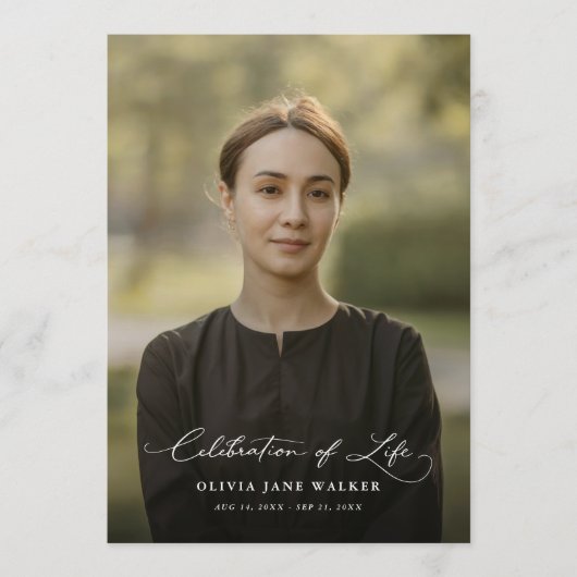 Elegant Photo Funeral Memorial Order Of Service Programma (Voorkant)