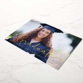Elégant Photo Gold Foil Faire-part de graduation (Rotation)