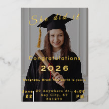 Elegant Photo Graduation Invitation 2026