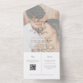 Elegant Photo Handwritding Wedding All In One Uitnodiging (Binnen)