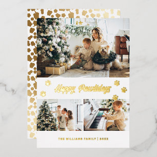 Elegant Photo Happy Pawlidays Gold Folie Feestdagenkaart