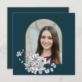 Elegant Photo Hebrew Bat Mitzvah Uitnodiging (Voorkant / Achterkant)