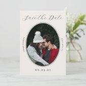 Elegant Photo Lijst Flat Save the Date Kaart (Staand voorkant)