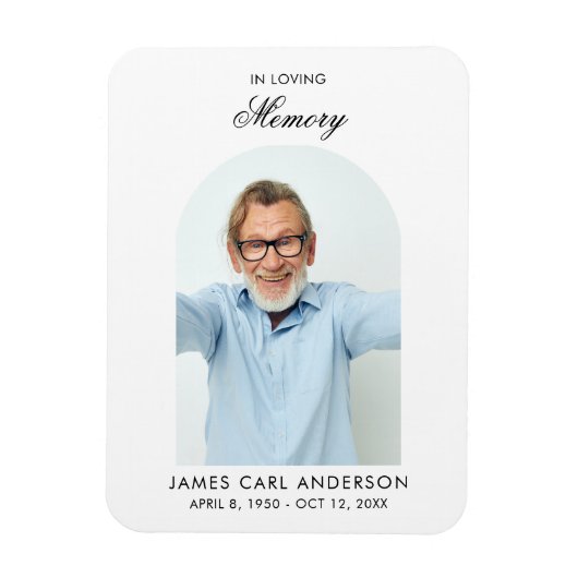Elegant Photo Memorial Keepsake Funeral Magneet (Verticaal)