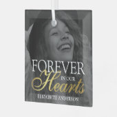 Elegant Photo Memorial Kerstmis Glas Ornament (Voorkant links)