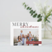 Elegant Photo Merry-kerstfamilie Briefkaart (Staand voorkant)
