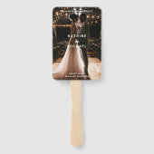 Elegant Photo Modern Wedding Program Hand Fan Handwaaier (Achterkant)