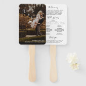 Elegant Photo Modern Wedding Program Handwaaier (Voorkant en achterkant)