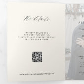 Elegant photo modern wedding RSVP details QR code  Drieluik Uitnodiging (Binnenzijde eerst)