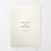 Elegant photo modern wedding RSVP details QR code  Drieluik Uitnodiging (Cover)