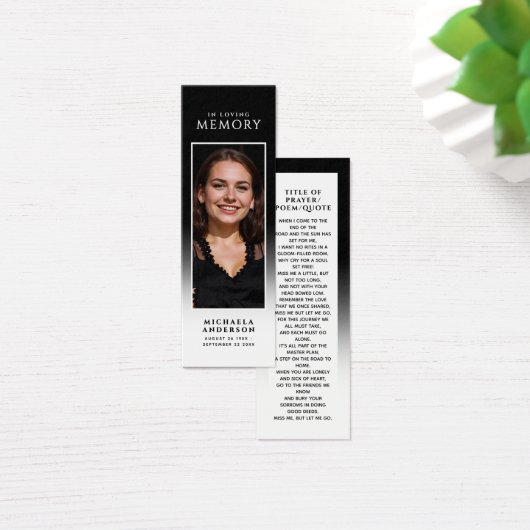 Elégant Photo moderne Love Carte de prière mémoire (Bureau)