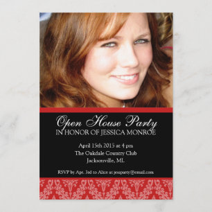 Elegant Photo Open House Afstuderen Invitation Kaart