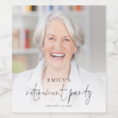 Élégant Photo Overlay Retraite Parti Vin Étiquette (Étiquettes simples)