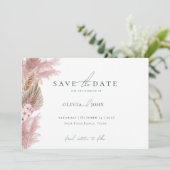 Elegant Photo Pampas Grass Wedding Save the Date (Debout devant)