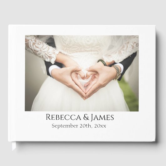 Elégant Photo Personnalisé Mariage Livre d'invité (Recto)