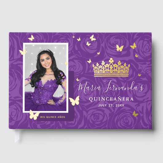 Elegant Photo Purple Quinceanera Real Gold (Recto)