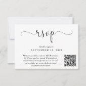 Elegant Photo QR Code Weddenschap RSVP Kaartje (Voorkant)