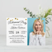 Elegant Photo Retirement Party Invitation Kaart (Staand voorkant)