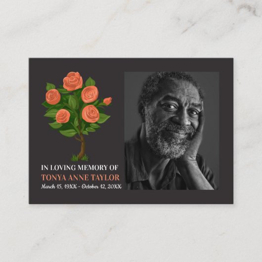 Elegant Photo, Roos Struik, Prayer Kaart Visitekaartje (Voorkant)