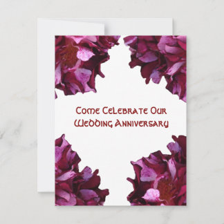 Elégant, photo Rose Anniversaire Invitations