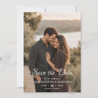 Elegant Photo Save the Date Wedding Announcement