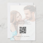 Elegant Photo Script Calligraphy QR Code Wedding Kaart (Achterkant)