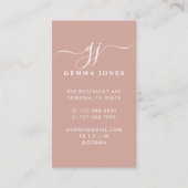 Elegant Photo Script Monogram Professional Visitekaartje (Achterkant)