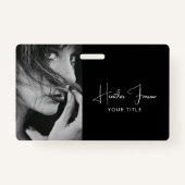 Elegant Photo Script Name Title  Badge (Achterkant)