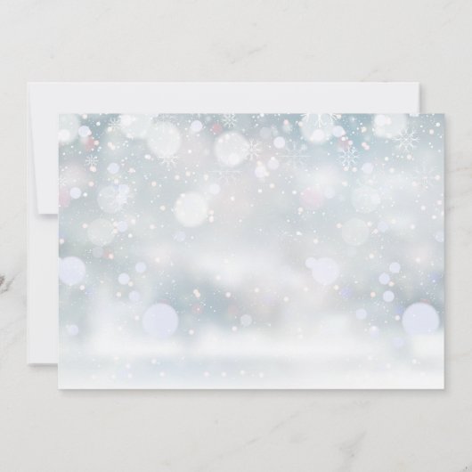 Elegant Photo Signature Script Winter Baptisme Bedankkaart (Achterkant)