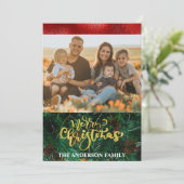 Elegant Photo Trendy Handgeschreven script kerst Feestdagenkaart (Staand voorkant)