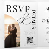 Elegant Photo Tri-Fold Wedding Invitation (Intérieur en premier)