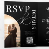 Elegant Photo Tri-Fold Wedding Invitation Drieluik Programma (Binnenzijde eerst)