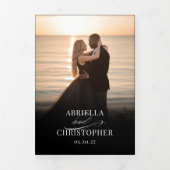 Elegant Photo Tri-Fold Wedding Invitation Drieluik Programma (Cover)