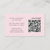 Elegant Photo Typography Blush Pink QR Code Makeup Visitekaartje (Achterkant)