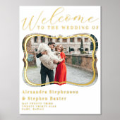 Elegant Photo Weddenschap Welkomstteken Gold Foil  Folie Afdrukken (Voorkant)