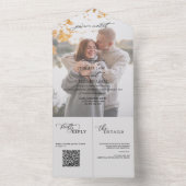 Elegant Photo Wedding All In One Uitnodiging (Binnen)