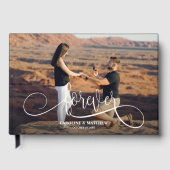 Elegant Photo Wedding Black Pages Gastenboek (Voorkant)