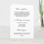 Elegant Photo Wedding Ceremony Timeline Program Kaart (Achterkant)