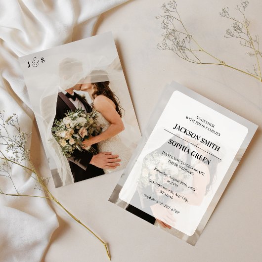 Elegant Photo Wedding Kaart