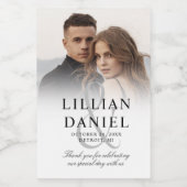 Elegant Photo Wedding Mini Wijn Etiket (Enkel label)