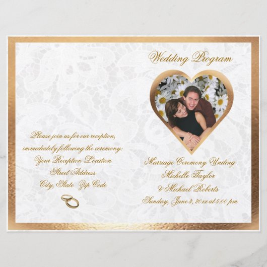 Elegant Photo Wedding Program (Voorkant)